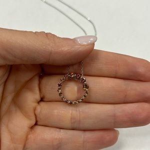 Suzy Levian Sterling Silver Brown CZ Circle Pendant NWT